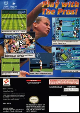 WTA Tour Tennis box cover back